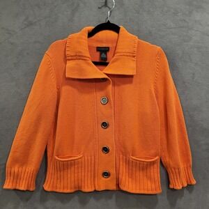 Rafaella Cardigan Sweater Womens‎ Size XL  Button Down Chunky Pockets Colorful